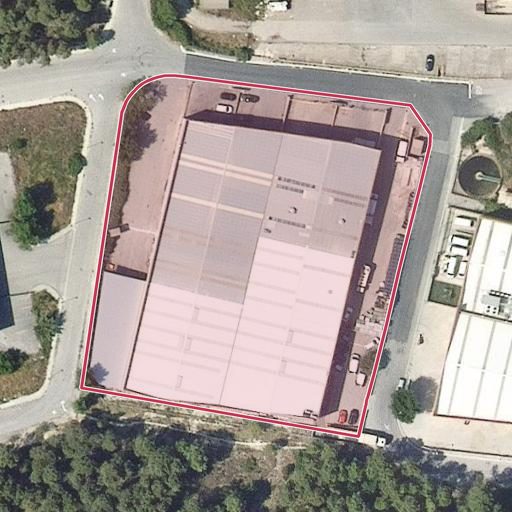 Vista aérea del bien 1: Nave industrial, Sant Vicenç de Castellet