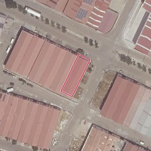 Vista aérea del bien 2: Nave industrial, Olivenza