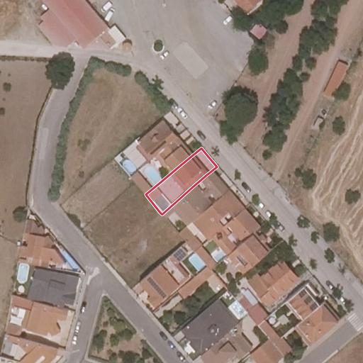 Vista aérea del bien 2: Vivienda, Los Santos de Maimona