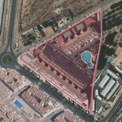 Foto aérea de la subasta en Roquetas de Mar